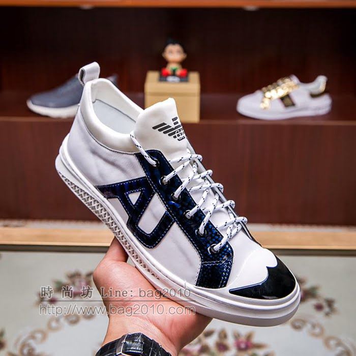 Armani男鞋 阿瑪尼休閒鞋 小牛皮 阿瑪尼休閒時尚男鞋  jpx1184